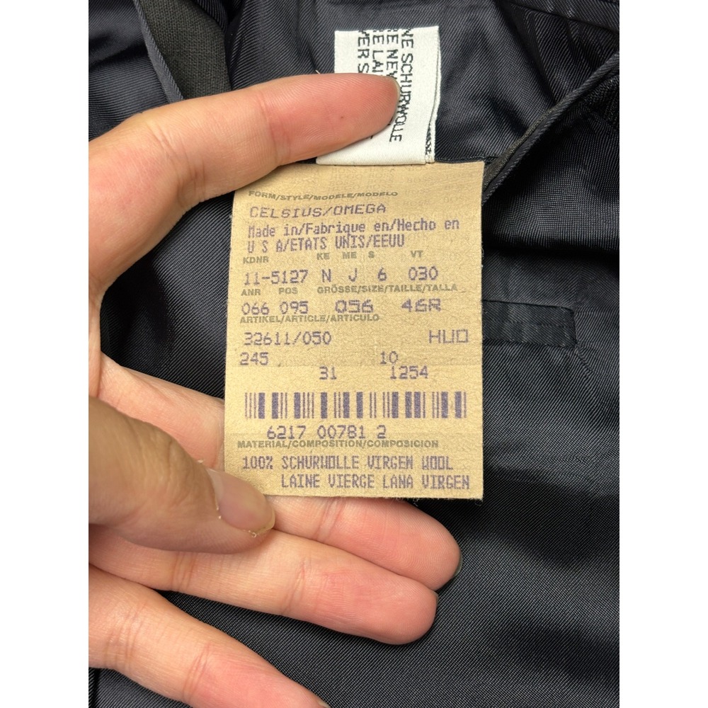 Hugo Boss Mens 46R Double Breasted Blazer Navy Blue Virgin Wool Celsius Omega - Picture 7 of 15